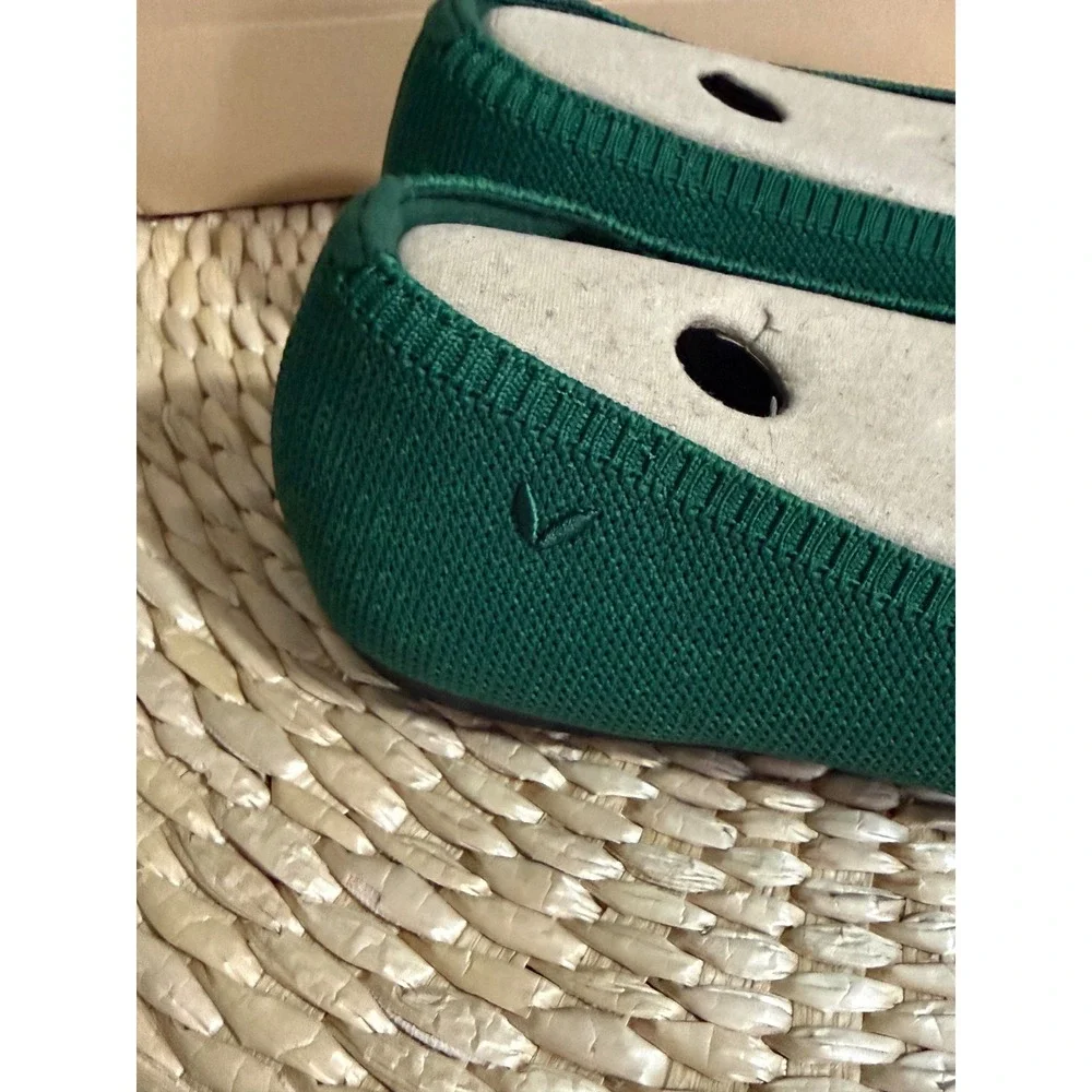 VIVAIA Aria 5° Pointed Toe Flats Forest Green Knit Shoes Comfortable‎ US/9.5
